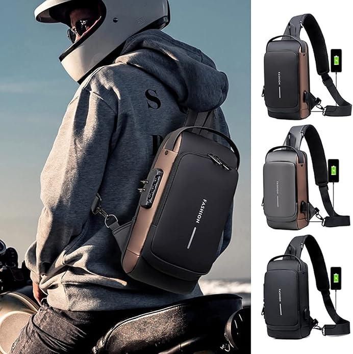 Crossbody Sling Bag With USB Charging Port (Unisex)