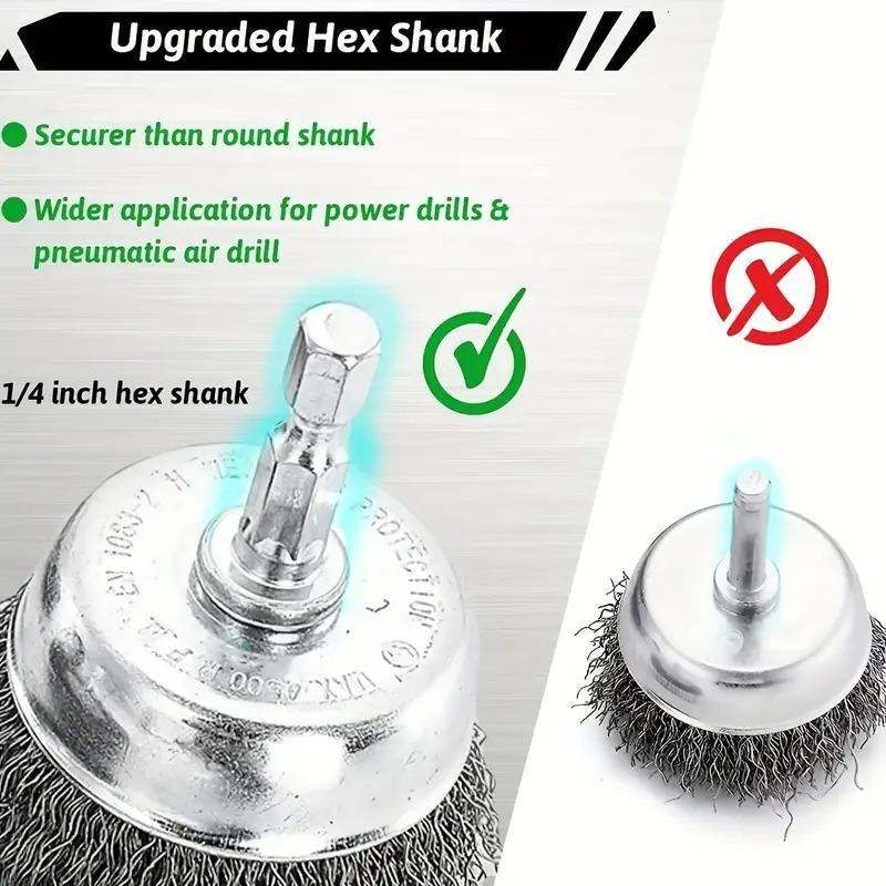Wheel Brush 3" Drill To Metal Connector
