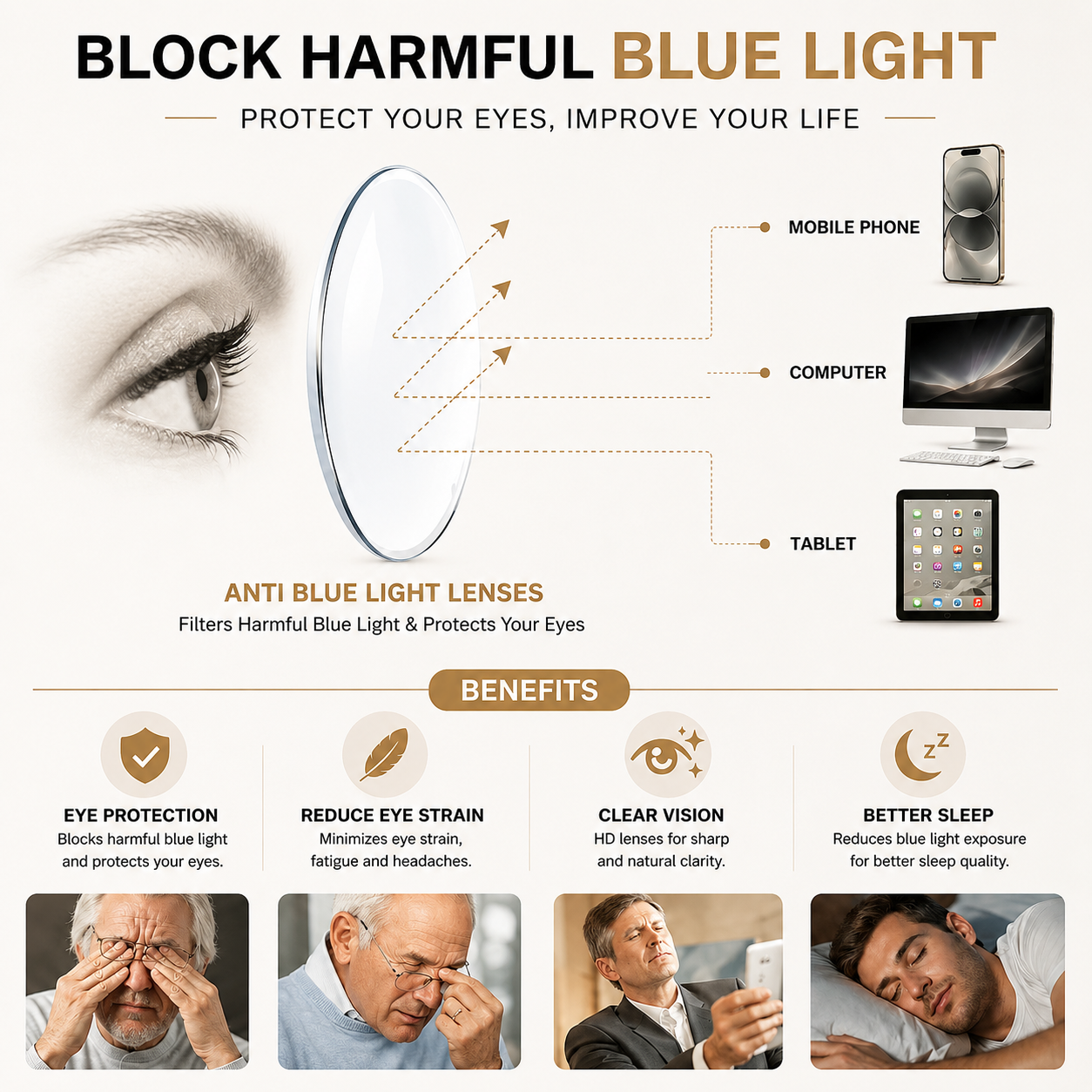 Buy One Get One Free - Rimless One Power Reading Glasses