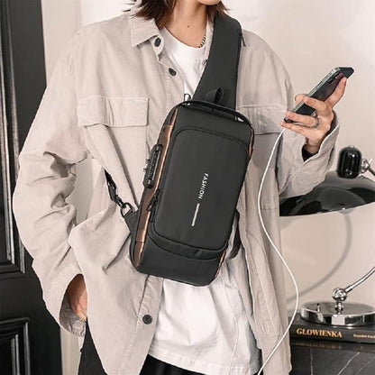 Crossbody Sling Bag With USB Charging Port (Unisex)